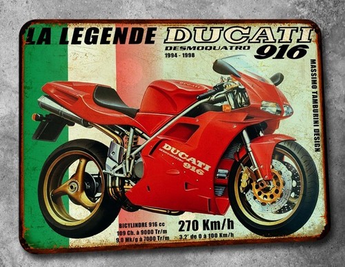 Plaque métal vintage ducati - métal,