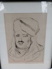 Paul Daxhelet Portrait Cheick Eau Forte Original 1905 1993