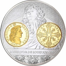 [#395651] France, Medal, Histoire de la monnaie Française, Louis d'or de Louis, 