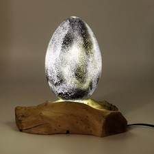 Lampe Zen Œuf Craquelé Gris