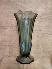 Luxval Charles Graffart Val Saint Lambert Smoked Art Deco Vase Model 