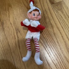 Pixie Sprite Knee Hugger Bendable Posable Shelf Sitter Xmas Decor Elf 8"
