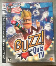 Buzz Quiz TV (Sony PlayStation 3, 2008) with 4 Wireless buzzers- OPEN BOX  ps3
