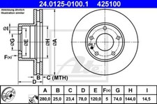 JEU DE 2 DISQUES DE FREIN BMW 5 M535 I,7 728 I,732 I,733 I,735 I,745 I