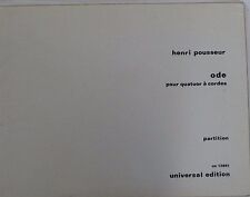 score / partitur HENRI POUSSEUR ode pour quartuor a cordes , ue 13891