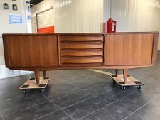 ENFILADE SCANDINAVE VINTAGE en TECK de Birmanie, à portes "rideaux"