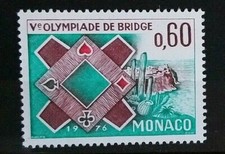 Monaco Timbre N°1052  5e Olympiade de Bridge Table de Bridge / NEUF** / 1975