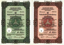 2x Daimler Benz AG 1942 Stuttgart Mercedes Chrysler Jeep Smart Mannheim 1500 RM 