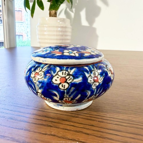 Bonbonnière faïence bleu - bonbonnière,