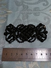 beautiful antique jet stone belt buckle, 10 x 4.5 cm - 30 gr