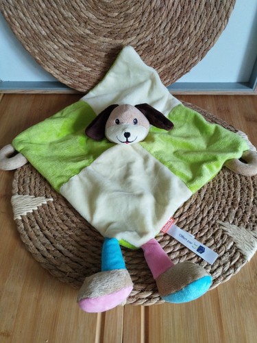Doudou plat chien beige vert