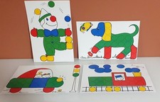 4 planches carton reversibles  pour jeu colorino