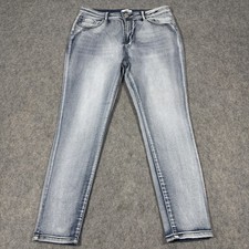 Vertu Light Wash Fading Jeans Women's Size 17/33 (Actual Fit 34x28.5) Blue Denim