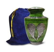 Urnes de crémation vertes à ailes d'angle pour les urnes funéraires humaines ...