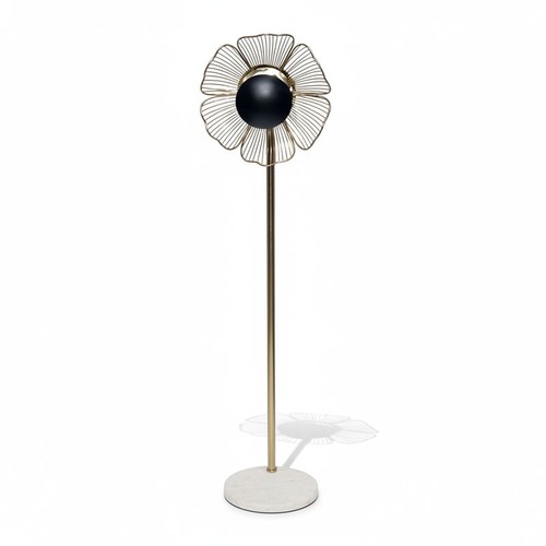 Lampadaire fleur doré pied