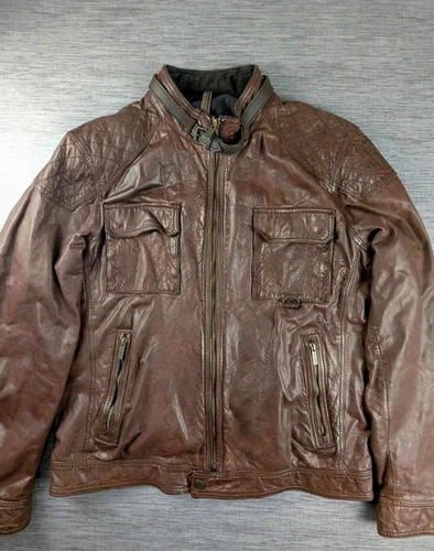 Blouson cuir bœuf marron - blouson,