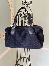 SAC GIVENCHY BLUE SUEDE BOSTON BAG handbag purse VTG Spell Out Y2k