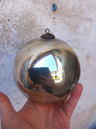 Christmas ball eglomized glass
