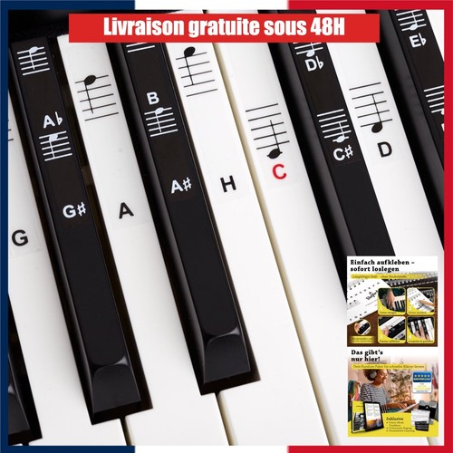 Autocollants notes piano
