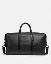 Coach Men’s Trekker 52 Duffle Bag In  Signature Coated Canvas Black Oxblood NWOT