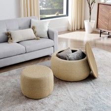 Round Storage Ottoman - 2 in 1