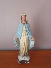 STATUE / STATUETTE OF THE IMMACULATE VIRGIN MARY IN ANTIQUE PLASTER
