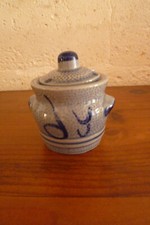 Alsatian sandstone mustard pot cobalt blue decor
