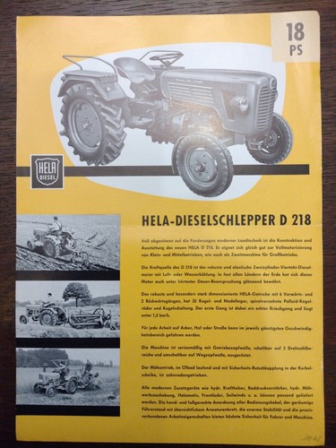 Original hela d218 - original, tractor