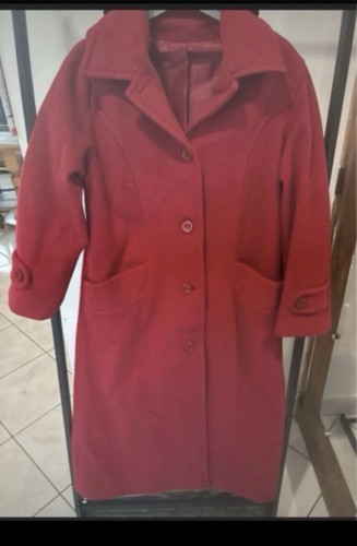 Manteau long femme rouge 100%