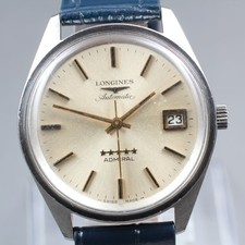 Vintage ◆Exc+5◆ LONGINES Admiral 5 Star Automatic Silver Date Men's 35mm Watch