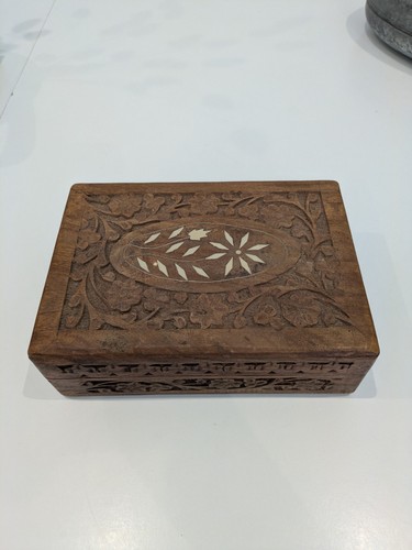 Boîte bijoux vintage bois - boîte, à