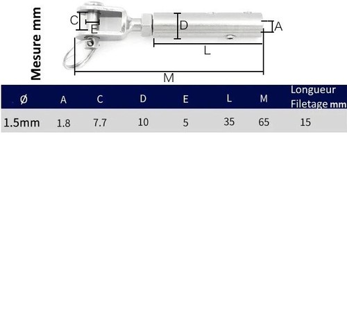 Pour cable 5mm embout chape - cable,