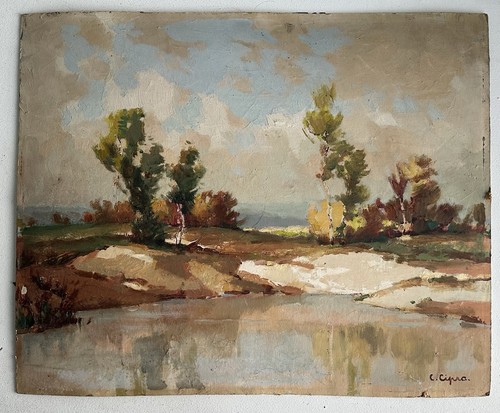 Ancien tableau peinture - , huile