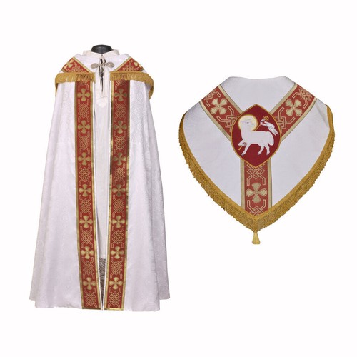Ensemble chape étole blanc - ensemble,