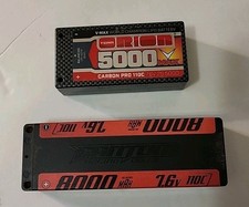 Orion 5000 Max Carbon 2S, Fantom Racing 8000 2S Lipo Batteries, used