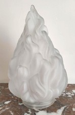 globe flamme en verre givré