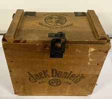 Vintage Jack Daniels No.7 Whiskey Wood Crate Box Metal Hinge Rope Handles