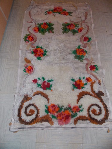 Tapis laine fait main a - laine,