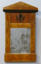 Petit Trumeau Ou Miroir d'Entre Deux En Noyer Et Marqueterie Profil De Femme 18e