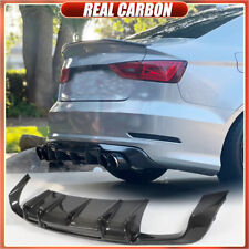 Carbon Fiber Rear Bumper Diffuser Lip Spoiler For Audi A3 Sline S3 Sedan 2013-16