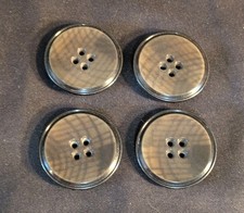4 Large Vintage Fancy Grey Buttons, Mesh Decor, Diam. 3 cm