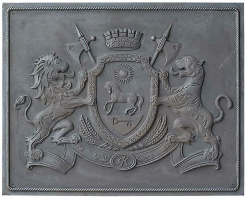 Plaque cheminée fonte - de, en