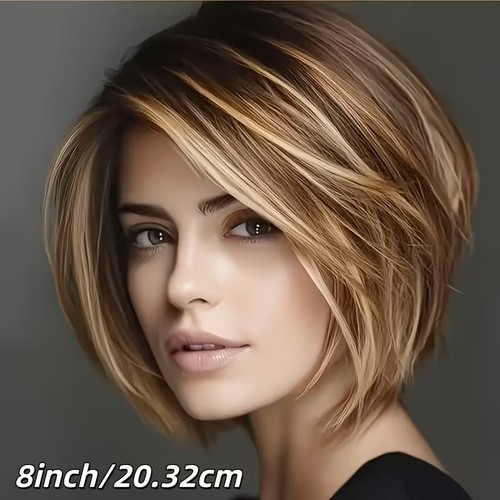 Short bob brown - short, blonde