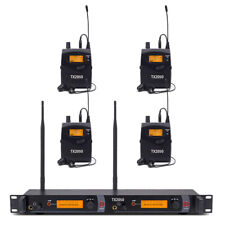 Wireless In Ear Monitor System 4 Receivers  Pro Audio UHF 2 channel Stage Studio