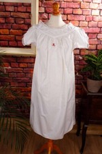 Vintage Antique Robe de Nuit Jupon Blanc Monogramme MH Umstandswäsche Dentelle