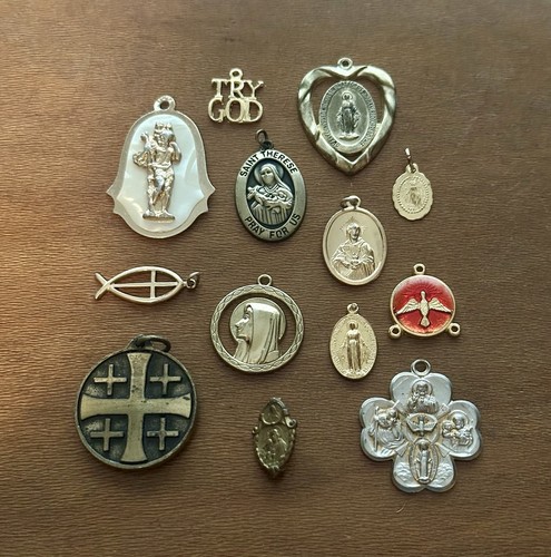 Vintage lot catholic medals - catholic,