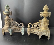 Paire Chenets Bronze Doré