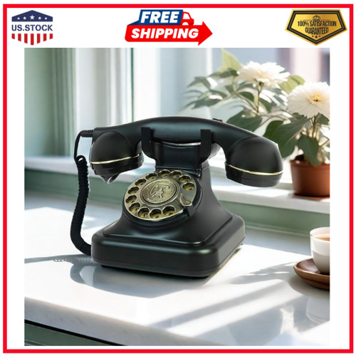 Retro telephone black corded - retro,