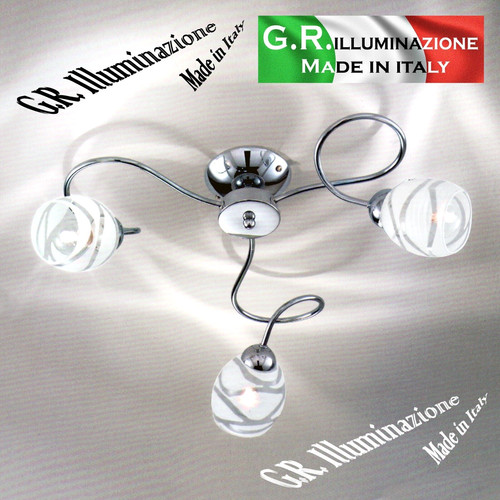 Plafonnier moderne chromé - , 3