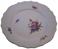 Antique 18thC Tournay Porcelain Floral Plate Porzellan Teller Porcelaine Tournai